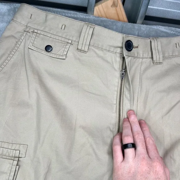 Vintage Polo Ralph Lauren Cargo Pants Mens 36x32 Khaki Relaxed Fit Pockets Twill